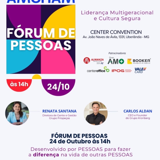 FORUM DE PESSOAS | 24 de Outubro às 14h | Liderança Multigeracional e Cultura Segura no Center Convention