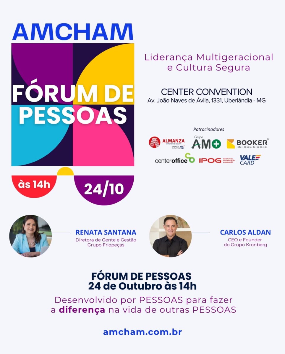 FORUM DE PESSOAS | 24 de Outubro às 14h | Liderança Multigeracional e Cultura Segura no Center Convention