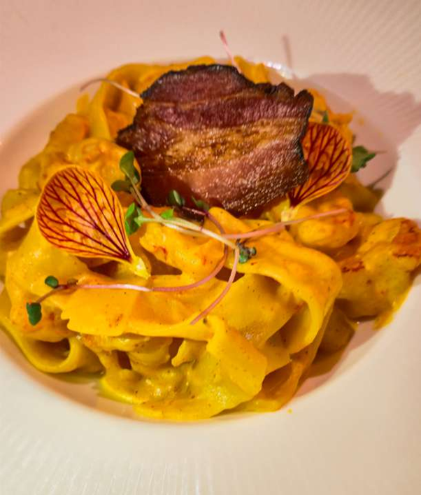 Parpadelle com Camarão à la Vodka